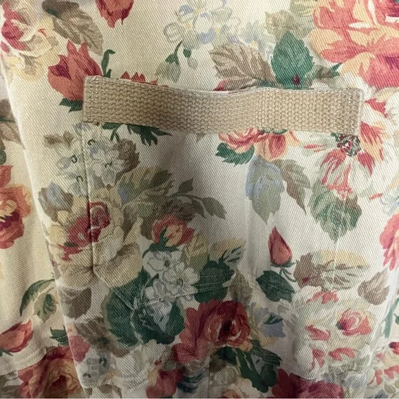 Handmade floral Jean Shortalls overalls casual approximately women’s size XL - Picture 7 of 12